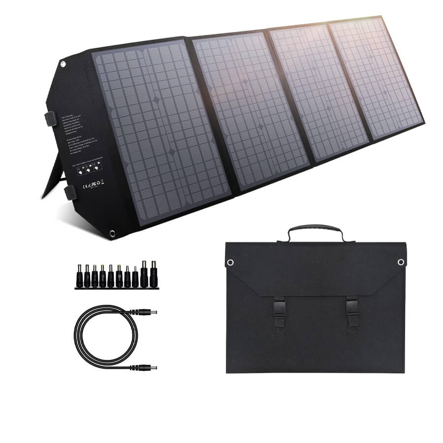 EnginStar 100W Foldable Solar Panel Charger with 18V DC Outlet for Portable Power Stations